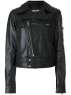 Just Cavalli - Fitted Biker Jacket - Women - Goat Skin/polyester - 44, Black, Goat Skin/polyester