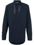 Neil Barrett - Untied Bow Print Shirt - Men - Cotton - 42, Blue, Cotton