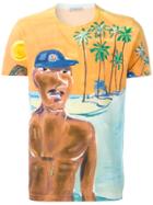 Moncler Painted Beach Scene T-shirt - Multicolour