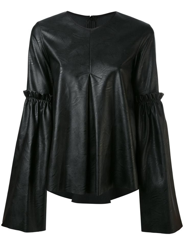 Mm6 Maison Margiela Faux Leather Top - Black