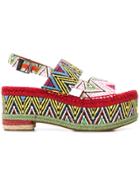Missoni Zigzag Print Platform Sandals - Pink