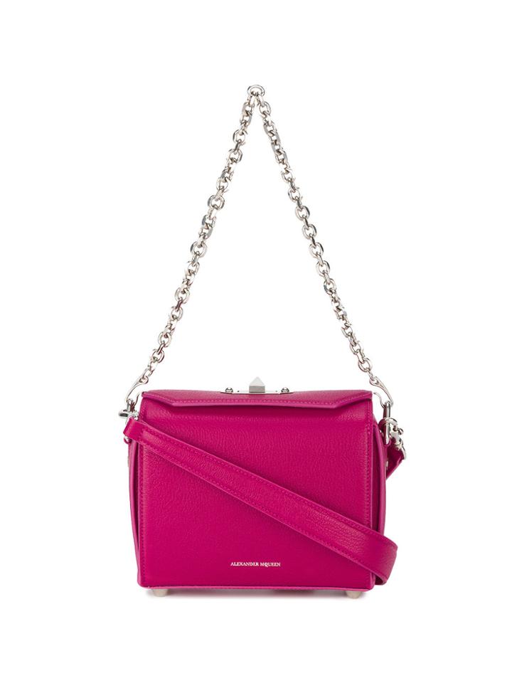 Alexander Mcqueen Pink Leather Box Bag - Pink & Purple