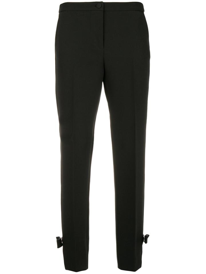 Blumarine Tapered Bow Detail Cropped Trousers - Blue
