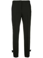 Blumarine Tapered Bow Detail Cropped Trousers - Blue