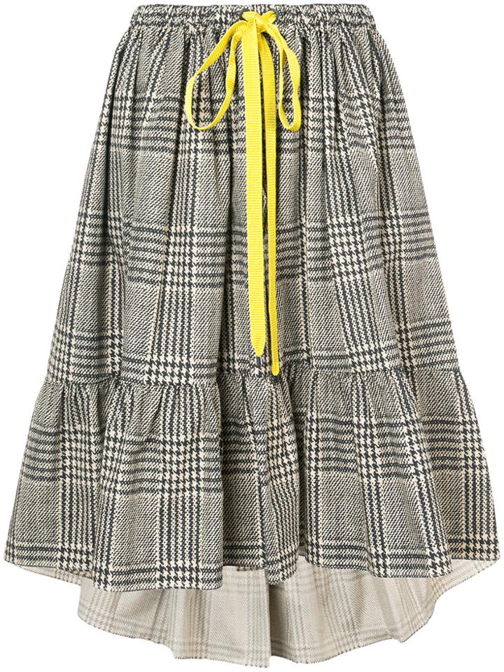 Fendi Plaid Flared Skirt - Nude & Neutrals