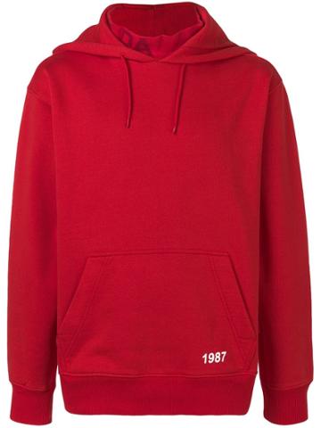 Napa Silver 1987 Print Hoodie - Red