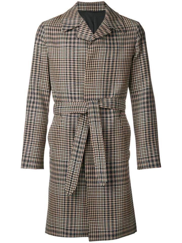 Ami Alexandre Mattiussi Tie Waist Front Button Coat - Black