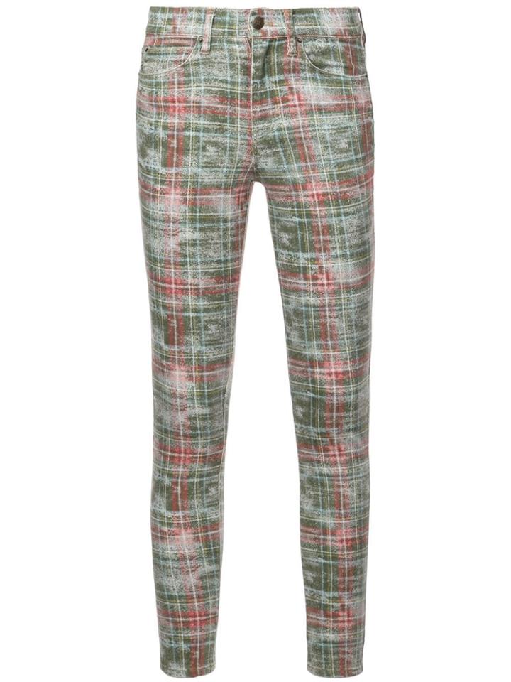 Nicole Miller Slim Checked Jeans - Grey