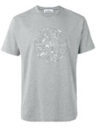 Stone Island Logo Print T-shirt, Men's, Size: Small, Grey, Cotton