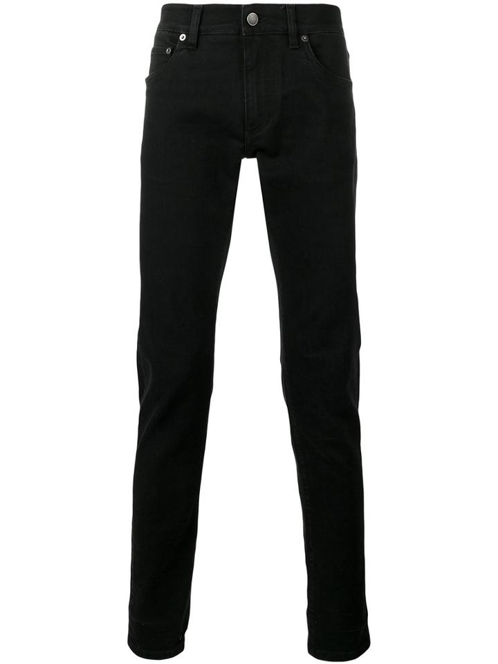 Dolce & Gabbana Boombox Embellished Jeans, Men's, Size: 44, Black, Cotton/spandex/elastane