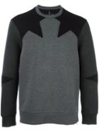 Neil Barrett Geometric Insert Sweatshirt, Men's, Size: Small, Grey, Lyocell/cotton/viscose/spandex/elastane