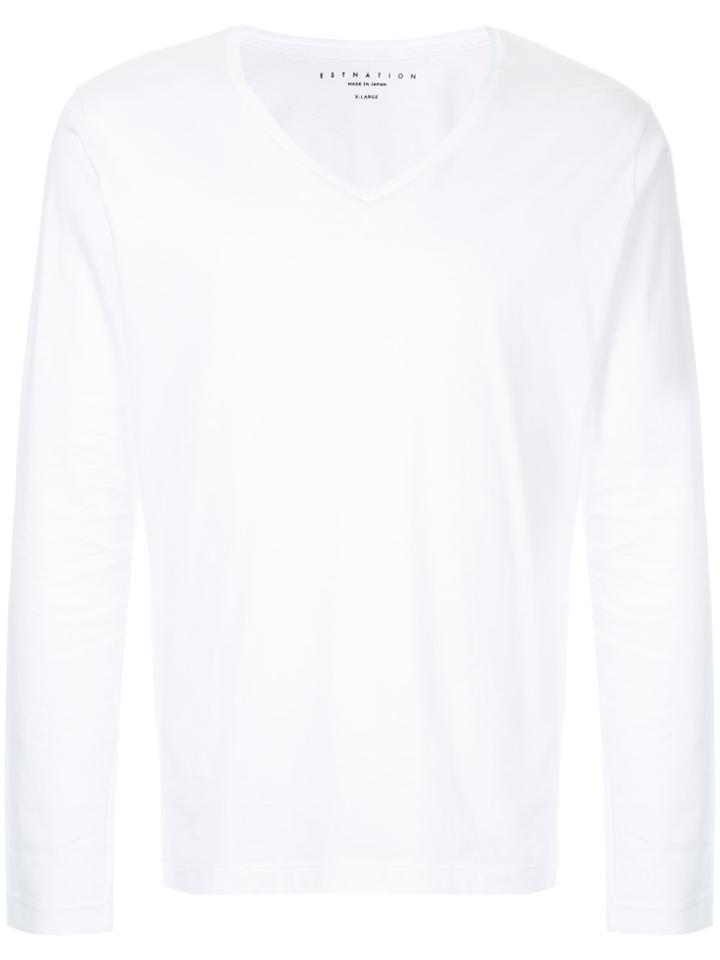 Estnation V-neck T-shirt - White