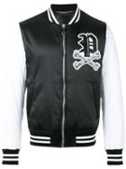 Philipp Plein Skull Patch Bomber Jacket, Men's, Size: Large, Black, Nylon