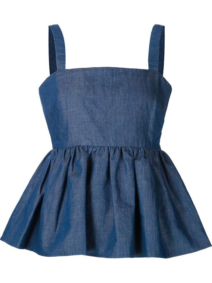 Co Denim Peplum Top