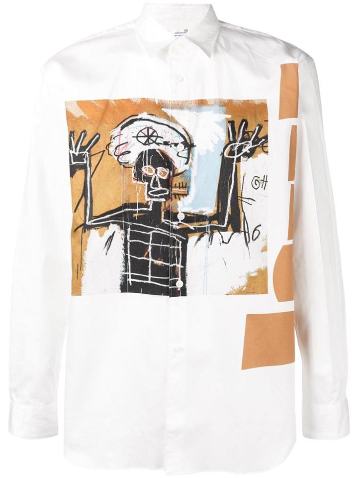 Comme Des Garçons Shirt Graphic Button Down Shirt - White