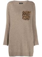 Simonetta Ravizza Chest Patch Pocket Jumper - Brown