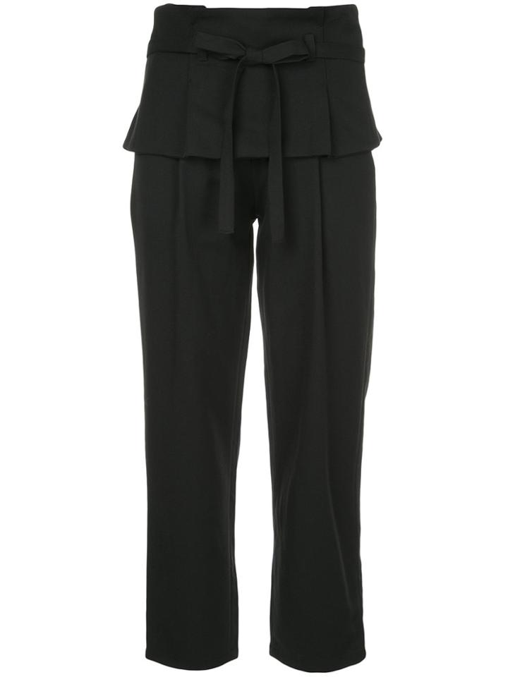 Guild Prime Overlay Waistline Cropped Trousers - Black