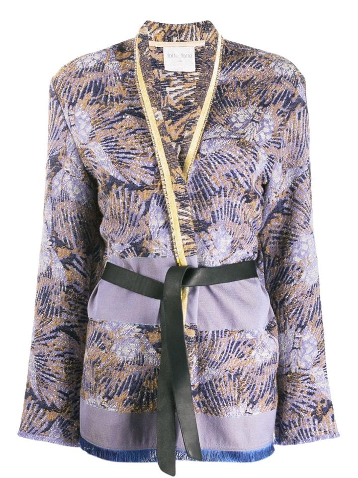 Forte Forte Les Papillons Jacquard Jacket - Blue
