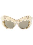 Dolce & Gabbana Eyewear Rose Lace Cat-eye Sunglasses - Metallic