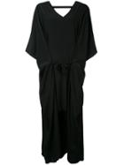 Federica Tosi - Tie-waist Kimono - Women - Silk/spandex/elastane - Xs, Black, Silk/spandex/elastane