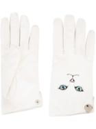Vivetta Cat Embroidered Gloves - White