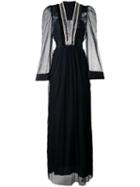 Amen - Plunging V-neck Dress - Women - Polyamide/silk/glass - 42, Blue, Polyamide/silk/glass