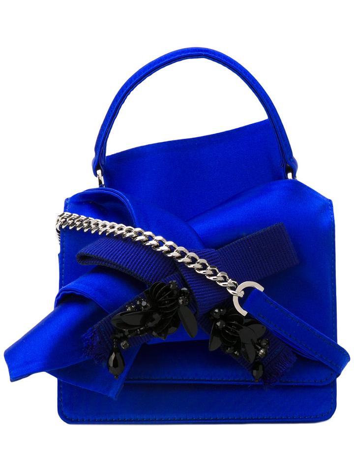 No21 - Knotted Cross-body Bag - Women - Silk/cotton - One Size, Blue, Silk/cotton