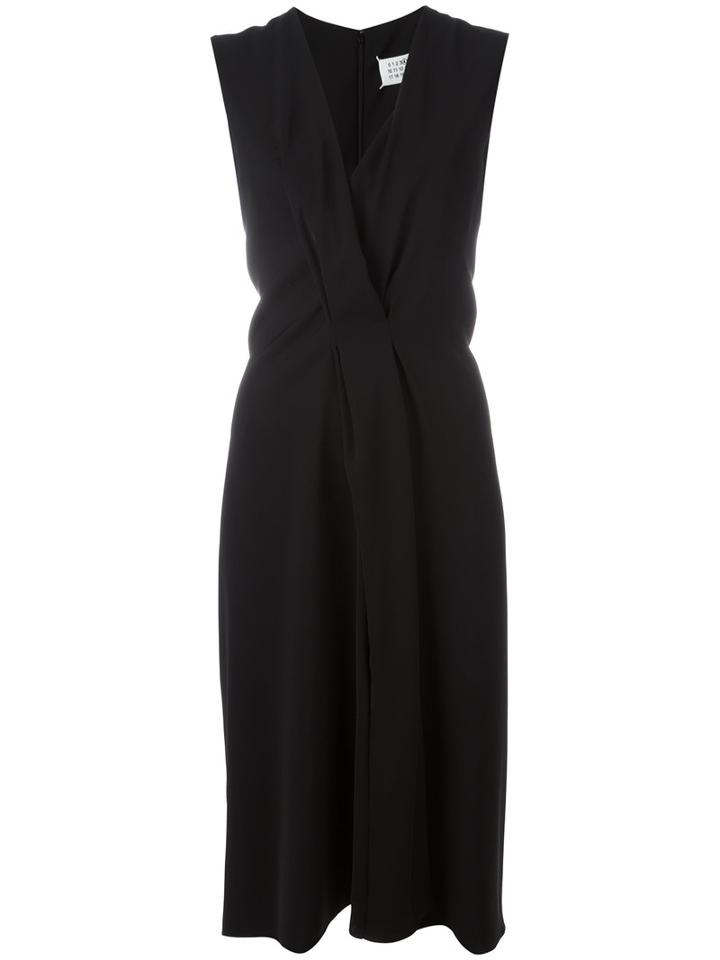 Maison Margiela Pleated Dress, Women's, Size: 42, Black, Polyester/acetate/polyamide/silk