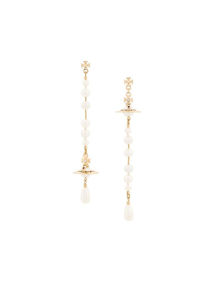 Vivienne Westwood Drop Pearl Earrings - Gold
