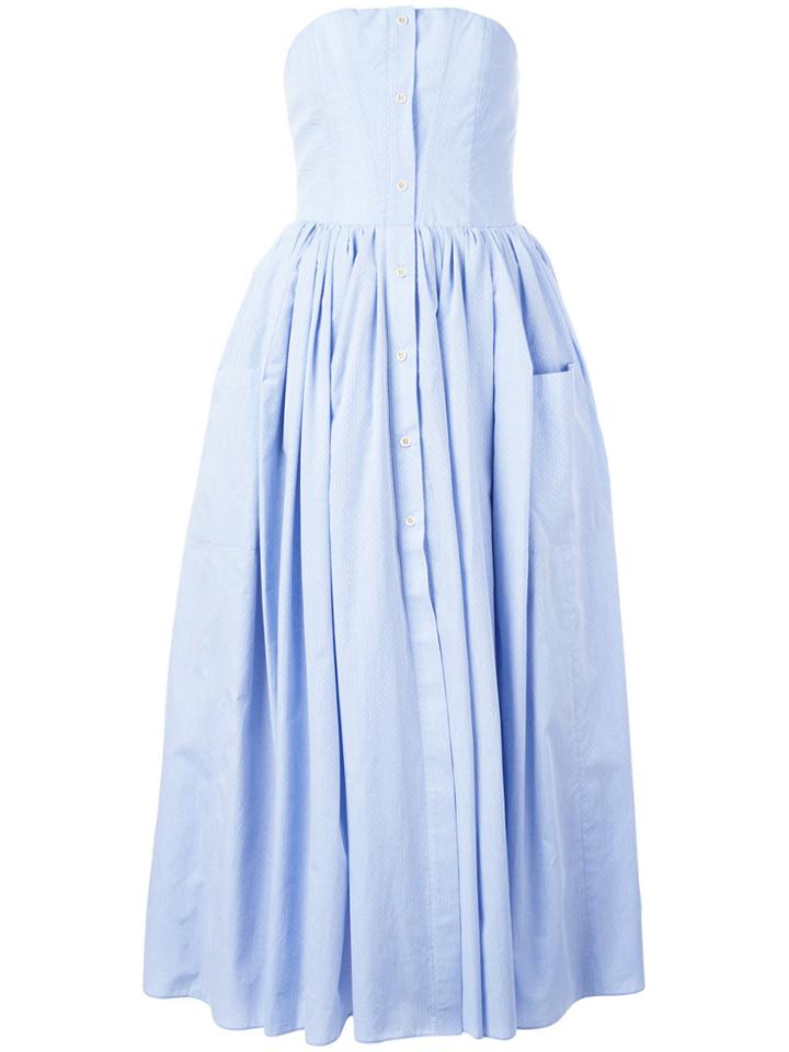Natasha Zinko Pleated Trim Dress - Blue