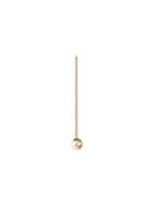 Shihara Half Pearl Chain Earring 45&deg; - Metallic