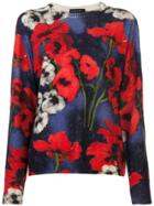 Samantha Sung Floral Fitted Sweater - Blue