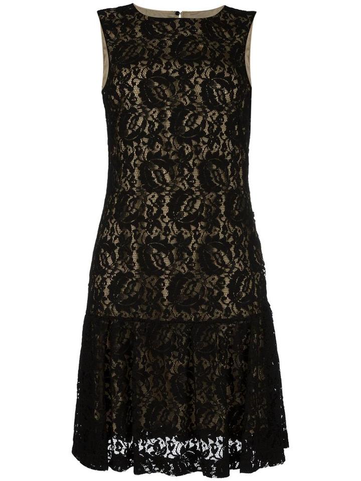 Moschino Lace Ruffled Dress, Women's, Size: 44, Black, Polyamide/rayon