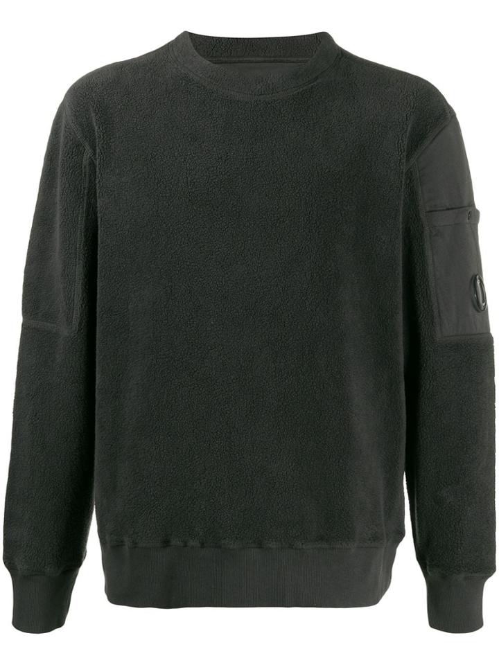 Cp Company Lens Detail Pile Sweatshirt - Grey