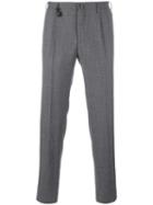 Incotex Pleated Slim Fit Trousers, Men's, Size: 52, Grey, Wool