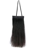 Helmut Lang Fur Fringe Trimmed Mini Tote - Black