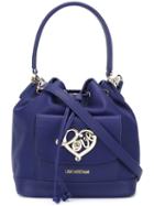 Love Moschino Heart Plaque Shoulder Bag, Women's, Blue