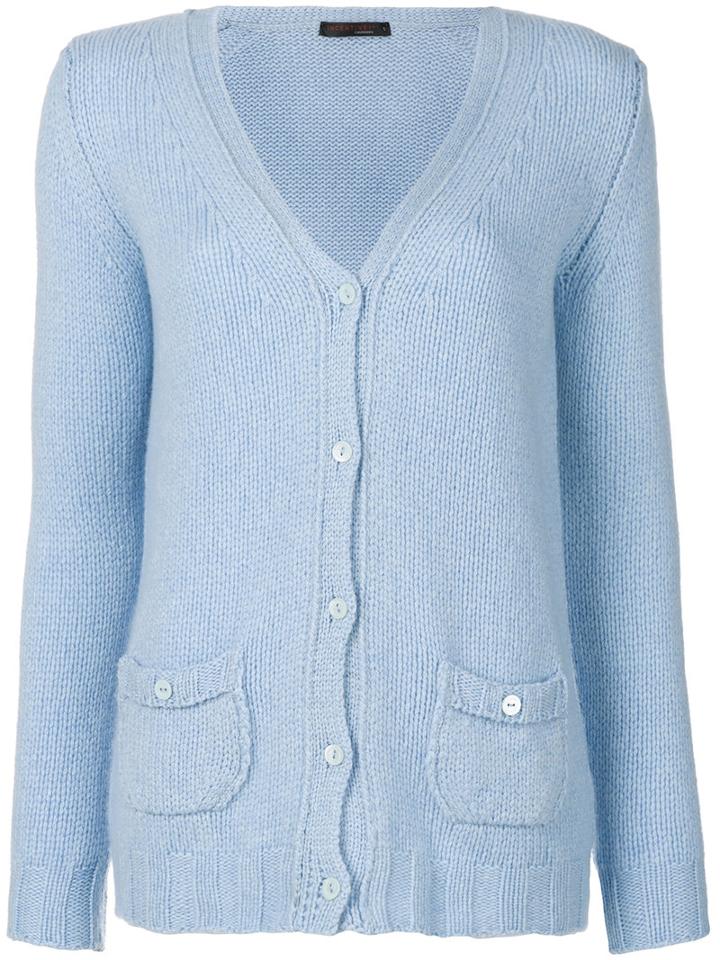 Incentive! Cashmere - V-neck Cardigan - Women - Cashmere - S, Blue, Cashmere