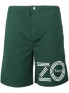Kenzo - Logo Print Swim Shorts - Men - Nylon/polyester - Xs, Green, Nylon/polyester
