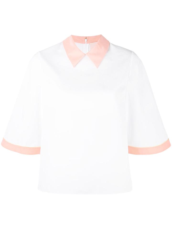Roksanda - 'demi' Top - Women - Silk/cotton - 8, White, Silk/cotton