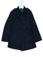 Oscar De La Renta Kids Front Button Drill Coat - Blue