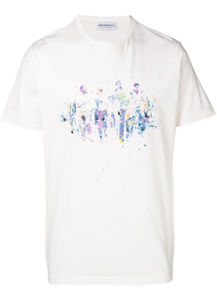 President's Splattered Print T-shirt - White