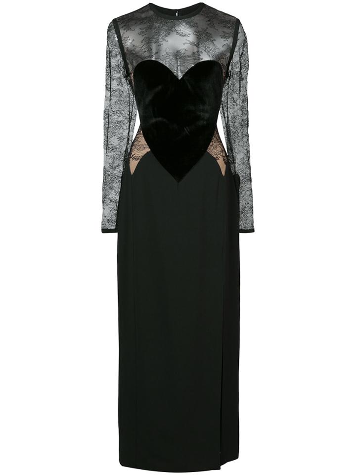 Elie Saab Fitted Heart Gown - Black