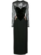 Elie Saab Fitted Heart Gown - Black