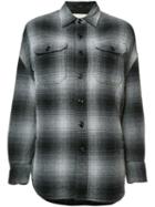 R13 Dropped Shoulder Plaid Shirt, Women's, Size: Small, Grey, Viscose/silk/cotton
