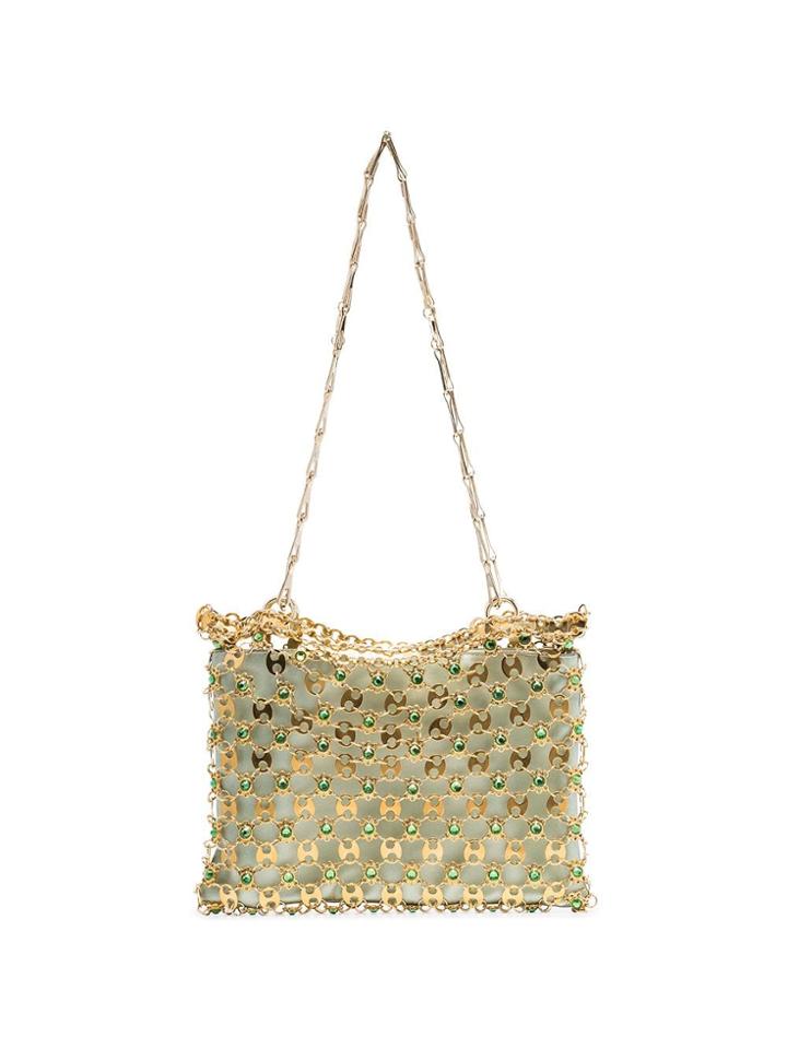 Paco Rabanne Gold And Green Flash 1969 Chain Cross Body Bag - Metallic