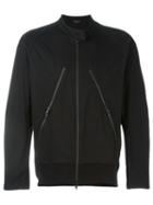 Ann Demeulemeester Zipped Band Collar Bomber, Men's, Size: S, Black, Cotton