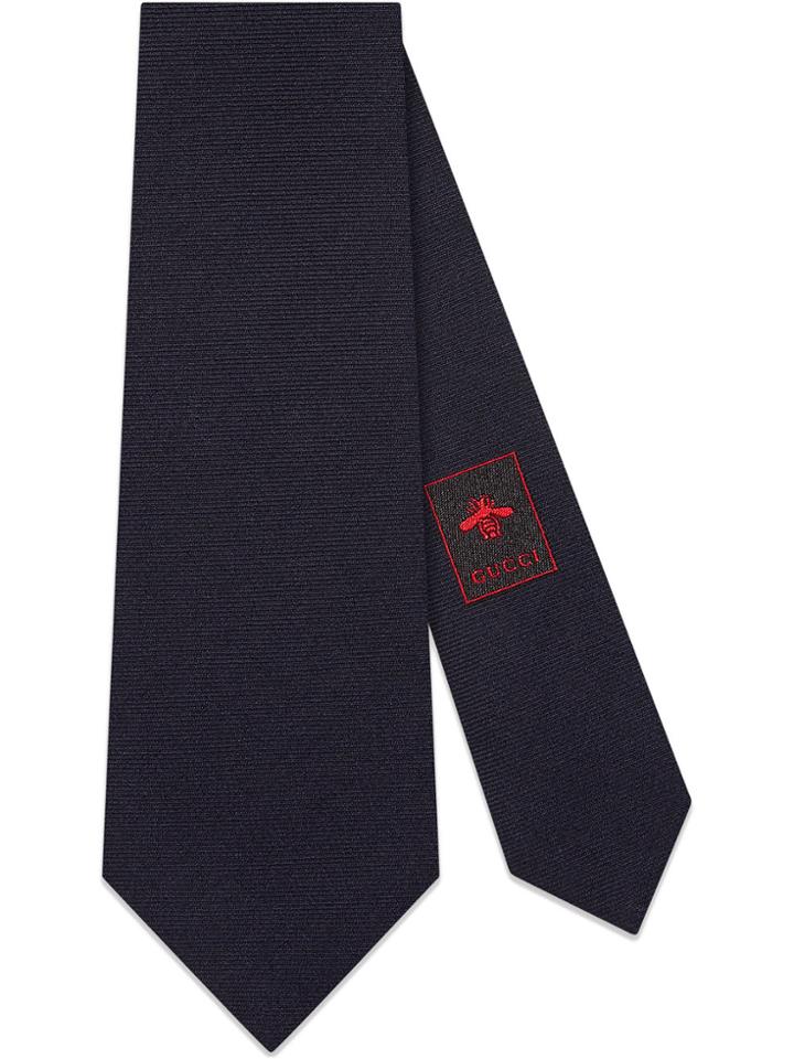 Gucci Preppy G Underknot Wool Silk Tie - Black