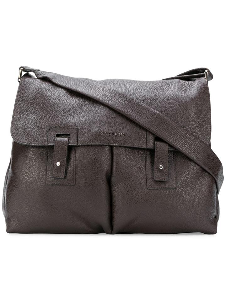 Orciani Wide Messenger Bag - Brown