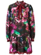 Isolda Floral Flared Dress, Women's, Size: 40, Pink/purple, Viscose/silk